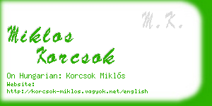 miklos korcsok business card